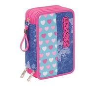 Astuccio 3 Scomparti Seven, Flying Dreams, Blu, Completo di matite, penne, pennarelli..