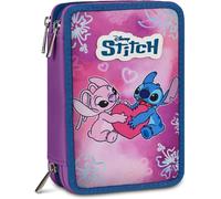 Seven Astuccio Lilo & Stitch 3 Zip, Triplo Scomparto, Completo di Matite, Pennarelli, Colori, Accessori Zaino, Elementari, Medie, Superiori, Blue Deep, Bambine e Ragazze, rosa