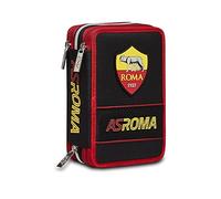 Seven Astuccio 3 Zip ROMA COUNTER-ATTACKS, Nero, Completo di Matite, Pennarelli etc.., Scuola & Tempo Libero