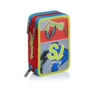Seven Astuccio 3 Zip SJ Gang, College e Sport, Pen Pad, a rancione