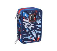 Seven Astuccio a 3 Zip Yub Street Doodles (Blu)