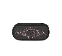 Seven Astuccio oval round plus glitzycute - nero con brillantini rosa