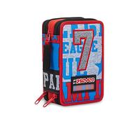 Seven Astuccio Scuola - 3 Zip - Take The Field - Attrezzato con Pennarelli, Matite, Ecc. .