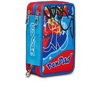 Seven Astuccio Pen Pad Triplo scomparto Attrezzato per bambini e ragazzi