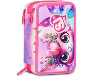 Seven. Astuccio Scuola SJ Gang Girl Carts Viola Completo Triplo 3 Zip