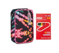 Seven Astuccio Scuola Speed Case + 12 Pastelli a Colori