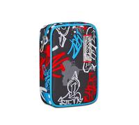 Seven Astuccio Scuola Speed Case, Nero Rosso Blu, Half Street, Portapenne Mono Scomparto Con Plance Amovibili e Penne, Matite, Colori, Accessori Zaino, Elementari, Medie, Bambino