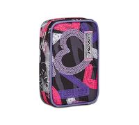 Seven Astuccio Scuola Speed Case, Nero Viola Fucsia, Draft Heart, Portapenne Mono Scomparto Con Plance Amovibili e Penne, Matite, Colori, Accessori Zaino, Elementari, Medie, Bambina