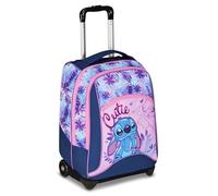 Seven Big Trolley Lilo & Stitch Scuola Fisso, Viola, 2 in 1, Doppio Uso, Trolley e Zaino,Scuola Elementare, Bambina