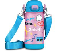 Seven Borraccia Kid con tracolla ANGEL LILO & STITCH, Blu, 400 ml, Acciaio Inox