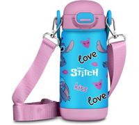 Seven Borraccia Kid con tracolla LILO & STITCH, Blu, 400 ml, Acciaio Inox, BPA f