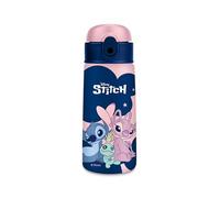 Seven Borraccia termica LILO & STITCH, 460 ml Rosa Blu, Acciaio inox bpa free, Cannuccia, Mantenimento temperatura:caldo 12h/freddo 24h, Prodotto ufficiale, Idea regalo bambini e adulti