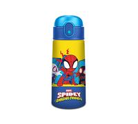 Seven Borraccia termica Spiderman, 460 ml, Acciaio, Cannuccia, Apertura automatica, Tenuta stagna, Mantenimento temperatura:caldo 12h/freddo 24h, Scuola e asilo