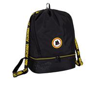 Seven Borsa da palestra AS ROMA per ragazzi, Fondo rigido portascarpe, Spallacci in nastro, Bambino, Ragazzo, Calcio, Prodotto ufficiale, Idea regalo