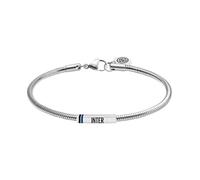 Seven Bracciale Inter in acciaio, Con piastra centale, Bambini e Ragazzi, Squadra di Calcio, Idea regalo per tifosi