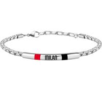 Seven Bracciale Milan in acciaio, Bambini e Ragazzi, Squadra di Calcio, Idea regalo per tifosi