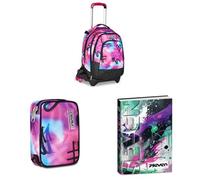 Seven Bundle Zaino Trolley Scuola Elementare Bambina + Astuccio+ Diario