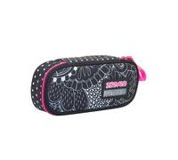 Seven Portapenne Scuola Round Plus, Nero, Yantry Girl, Bustina Ovale Con Taschino ed Elastici Porta Penne, Accessori Zaino, Bambina Ragazza