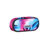 Seven Bustina Scuola Round Plus, Fucsia, Taschino Interno con Zip e Passanti Elastici Portapenne, Accessori Zaino, Scuola Elementare, Media e Superiore, Bambina e Ragazza