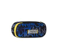 Seven Bustina Scuola Round Plus, Nero e Blu, Taschino Interno con Zip e Passanti Elastici Portapenne, Accessori Zaino, Scuola Elementare, Media e Superiore, Bambino e Ragazzo