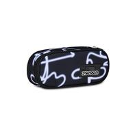 Seven Bustina Scuola Round Plus, Nero, Taschino Interno con Zip e Passanti Elastici Portapenne, Accessori Zaino, Scuole Elementari, Medie e Superiori, Bambina e Ragazza