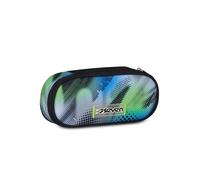 Seven Astuccio Round Plus - Scuola verde 23x10x5,5cm taschino con zip e passanti portapenne