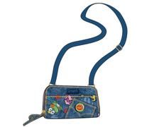 Seven Camomilla Borsetta a Tracolla, Blu Denim e Illustrazioni Colorate, Spilla Bacio, Tempo Libero, Accessorio Bambina e Ragazza