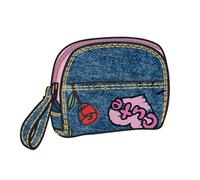 Seven Camomilla Portamonete Con Chiusura Zip, Blu Denim e Illustrazioni Colorate, Scomparto Monete, Accessorio Bambina e Ragazza