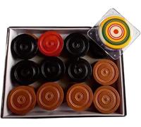 Seven Chakra Tree Carrom Board Monete di Legno 24-Monete 1-Striker Utilizzato nel Torneo Internazionale Carrom 100% Originale