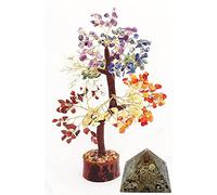 Seven Chakra Tree Crystal Reiki Feng Shui Money Vastu Astro Numero Yoga Tavolo Decor Albero della Vita & Pietra di Luna Orgonite Piramide Proteggere contro l'energia negativa