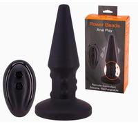 Seven Creations Plug anale con perline rimming Black 14,5 cm controllo remoto