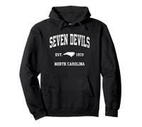 Seven Devils North Carolina NC, Design Sportivo Vintage Felpa con Cappuccio