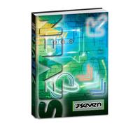 Seven Diario Datato Scuola 12 Mesi, 13,6 x 18,3 cm, 352 Pagine, Copertina Verde Neon, Imbottita su base Olografica, Segnalibro, Stickers, Giochi e Illustrazioni, Diario Scuola per Ragazzi e Bambini