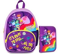 Seven Inside Out 2 Set Scuola, Zaino 14 Litri e Astuccio con Accessori, Viola