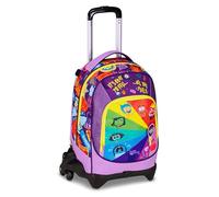 Seven Inside Out 2 Trolley Scuola Jack 3 Ruote, Viola, 3 in 1, Zaino Triplo Uso con Carrello Sganciabile, 33 L, Scuola Elementare, Bambina
