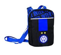 Seven Inter Borsello con Tracolla Regolabile, Nero e Blu, Tasca sul retro con Zip, Borsello Tempo Libero, Ragazzo e Ragazza