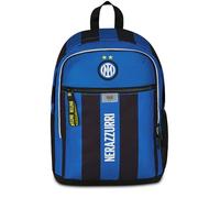 Seven Inter calcio Zaino Doppio Scomparto, Blu, Tasca Frontale con Zip e Tasca per Borraccia, Bambino, Scuola Elementare