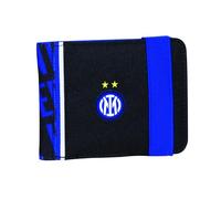 Seven Inter Portafoglio Con Pratica Chiusura Con Elastico, Nero e Blu, Scomparti Per Tessere, Contanti e Monete, Accessori Inter, Per Ragazzo e Ragazza