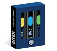 Seven Inter Set 3 Evidenziatori, Inchiostro Giallo, Blu e Verde, Evidenziatori Scuola Media e Superiore, Ragazzo e Ragazza