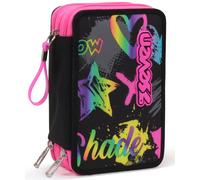 Seven Iridescent, Astuccio 3 Scomparti, Completo di Matite, Penne Unisex -