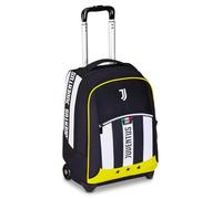 Seven Juventus Big Trolley Scuola Fisso, Bianco e Nero, 2 in 1, Doppio Uso, Trolley e Zaino, Scuola Elementare, Bambino, Calcio