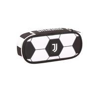 Juventus Seven Portapenne Scuola Round Plus, Bianco e Nero, Chiusura con Zip, Bambini & Ragazzi, Scuola e Tempo Libero
