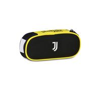 Seven Juventus Portapenne Scuola Round Plus, Nero, Astuccio Ovale Con Elastici e Tasca Per Penne, Matite e Accessori, Scuola Media e Superiore, Ragazzo, Calcio