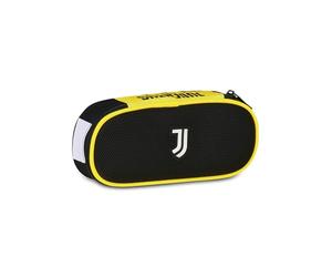 Seven Juventus Portapenne Scuola Round Plus, Nero, Astuccio Ovale Con Elastici e Tasca Per Penne, Matite e Accessori, Scuola Media e Superiore, Ragazzo, Calcio