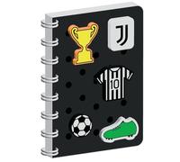 Seven Juventus Quaderno ad Anelli in formato A5, Nero, Copertina Personalizzabile con Patch Seven Juventus, Quaderno Scuola e Tempo Libero, Ragazzo e Ragazza