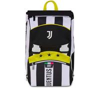 Seven Juventus Zaino Doppio Scomparto Estensibile, Bianco e Nero, Maxi Capienza, Schienale Preformato, Bambino, Scuola Elementare, Calcio