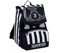 Seven Juventus Zaino Scuola Elementare Estensibile Nero/Bianco 27 litri | Doppio Scomparto, Spallacci Imbottiti, Tasca Porta Borraccia, 27 x 39 x 16 cm, In Poliestere