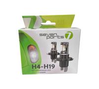 SEVEN Lampadine LED H4/H19 16W 6500K - Alta Luminosità e Efficienza Plug e Play