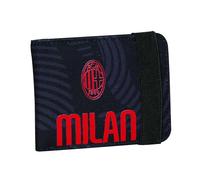 Seven Milan Portafoglio Con Pratica Chiusura Con Elastico, Nero, Scomparti Per Tessere, Contanti e Monete, Accessori Milan, Per Ragazzo e Ragazza