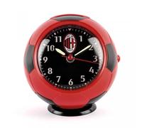 Seven Milan Sveglia al Quarzo Pallone Analogica, Rosso Nera, Sveglia a Forma di Pallone con Luce, Snooze e Suoneria, Accesori Milan, Accessori Cameretta, Sveglie e Orologi